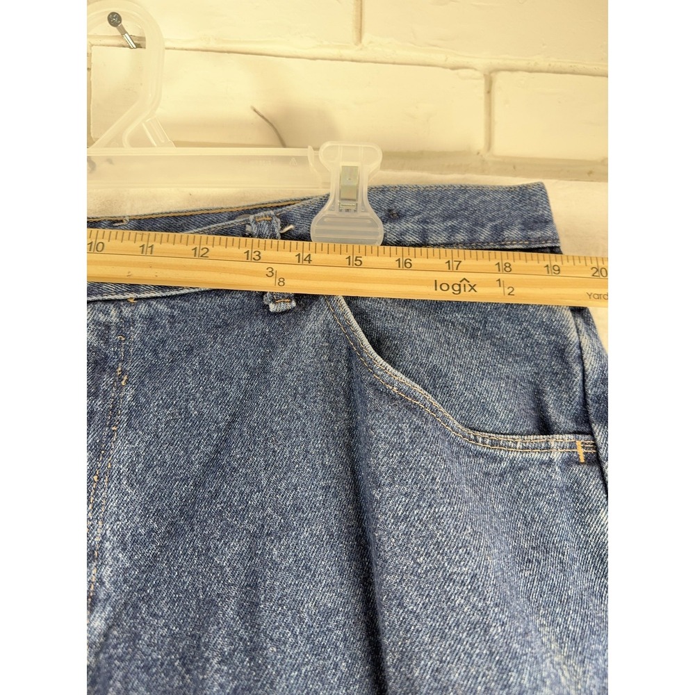 Wrangler Pro Gear Jeans Mens 40x30 Blue Denim Brown Canvas Work Pants - Picture 2 of 6